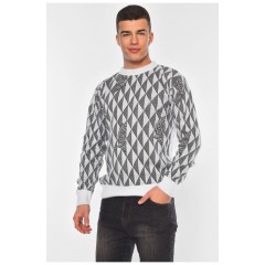 Светр чоловічий однотонний сірого кольору 194529L