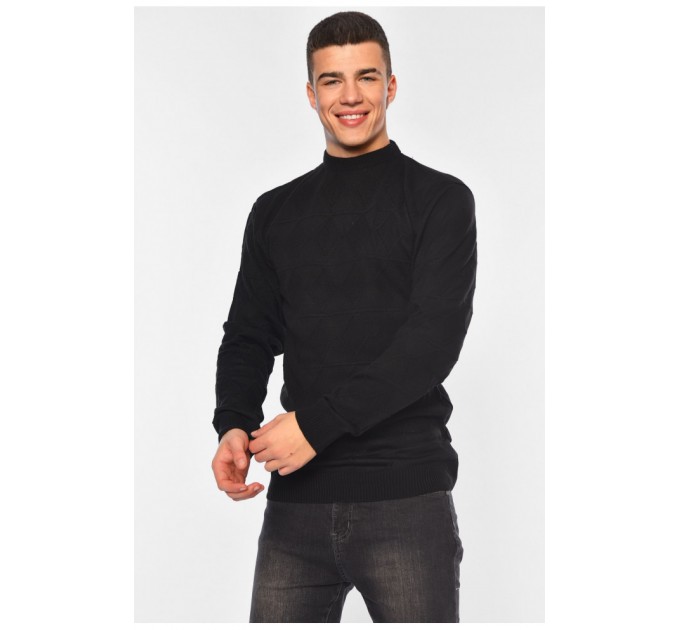Светр чоловічий однотонний чорного кольору 194531L
