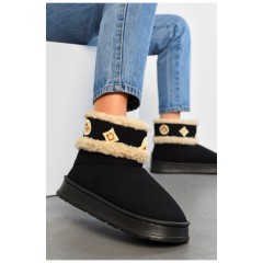 Уггі жіночі на хутрі чорного кольору 194703L