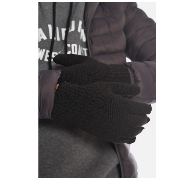 Перчатки мужские двойные акриловые черного цвета 194724L