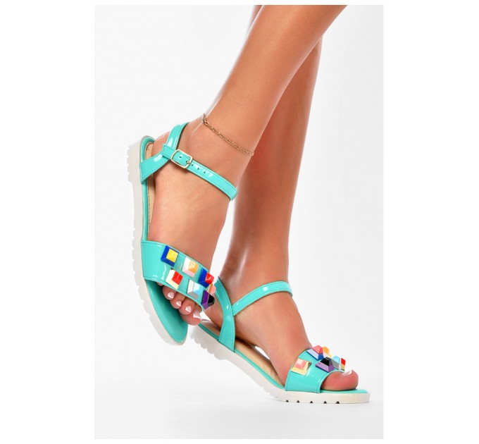 Босоніжки жіночі бірюзового кольору 194817L