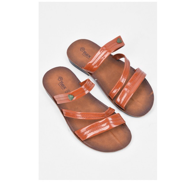 Подростковые шлепанцы для мальчика коричневого цвета 194840L