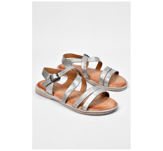 Босоножки женские серебристого цвета 194844L