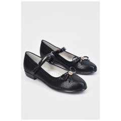 Туфлі для дівчинки чорного кольору на ліпучці 194958L