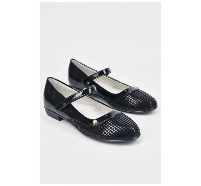 Туфлі для дівчинки чорного кольору на ліпучці 194959L