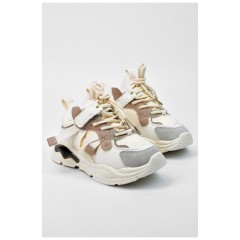 Кросівки дитячі на хутрі бежевого кольору 195120L Кросівки дитячі на хутрі бежевого кольору 195120L