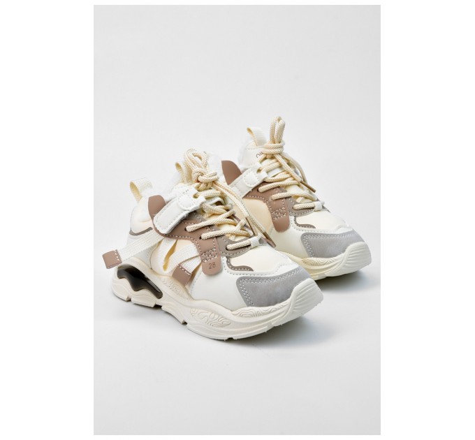 Кросівки дитячі на хутрі бежевого кольору 195120L