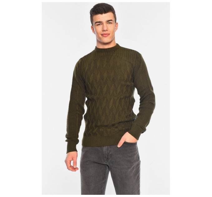 Светр чоловічий однотонний кольори хакі 195379L
