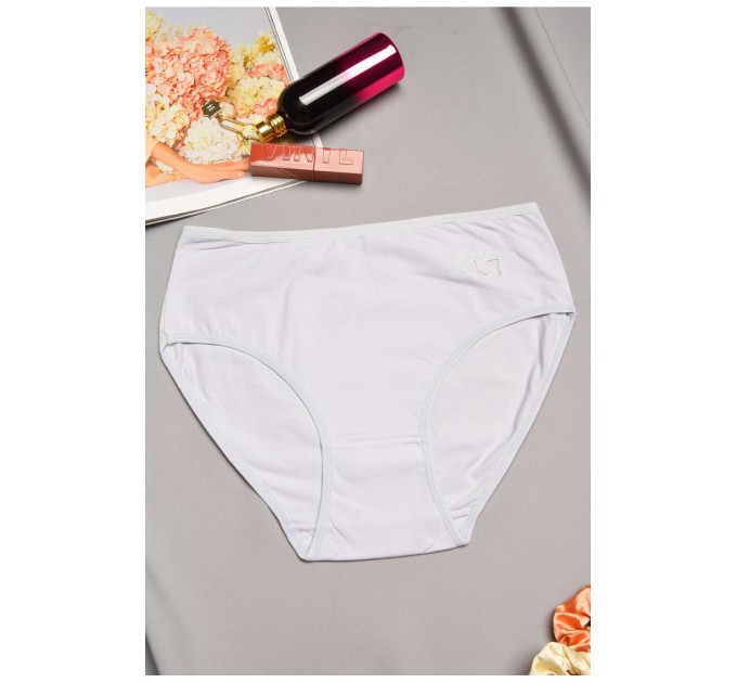 Трусы женские полубатальные серого цвета 195605L