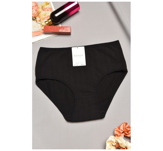 Труси жіночі напівбатальні чорного кольору 195609L