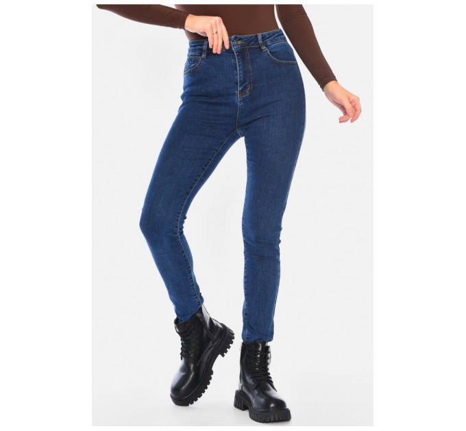 Джинсы женские утепленные синего цвета 195693L
