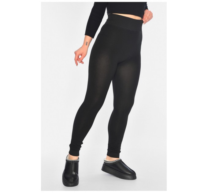 Лосины женские утепленные черного цвета 195762L