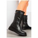 Чоботи жіночі зимові на блискавці чорного кольору 195809L