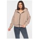 Кофта тедді на блискавці жіноча кольору мокко 195859L