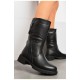 Чоботи жіночі зимові на блискавці чорного кольору 195865L