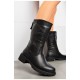 Чоботи жіночі зимові на блискавці чорного кольору 195866L