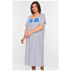 Ночная женская рубашка батальная белого цвета с принтом 195906L