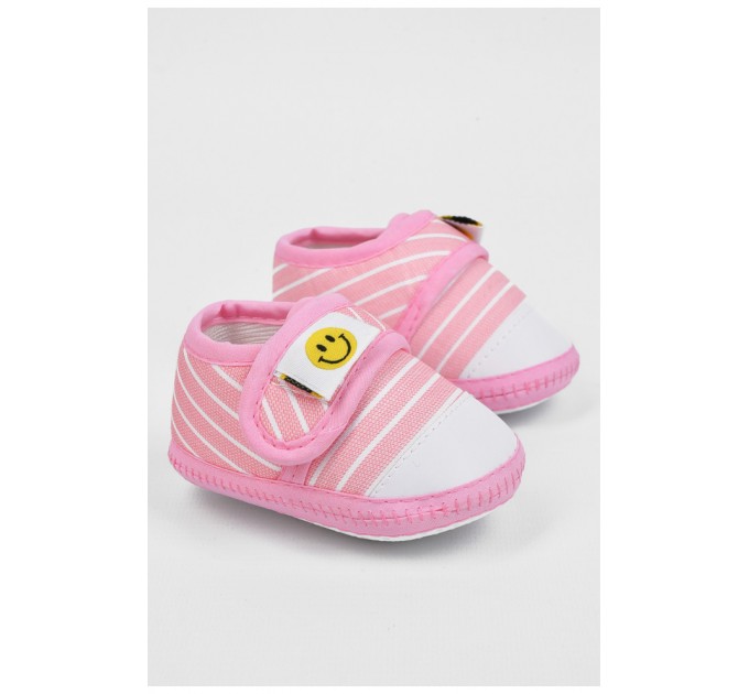 Пінетки дитячі для дівчинки на липучці рожевого кольору 196067L