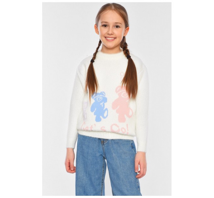 Свитер детский для девочки белого цвета 196214L