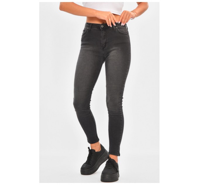 Джинсы женские скинные темно-серого цвета 196245L