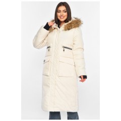 Куртка жіноча подовжена зима білого кольору 196298L