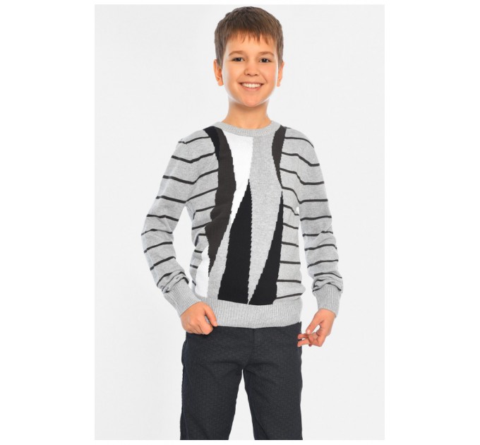 Свитер детский для мальчика серого цвета 196328L