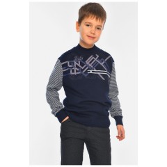 Светр дитячий для хлопчика темно-синього кольору 196359L Светр дитячий для хлопчика темно-синього кольору 196359L