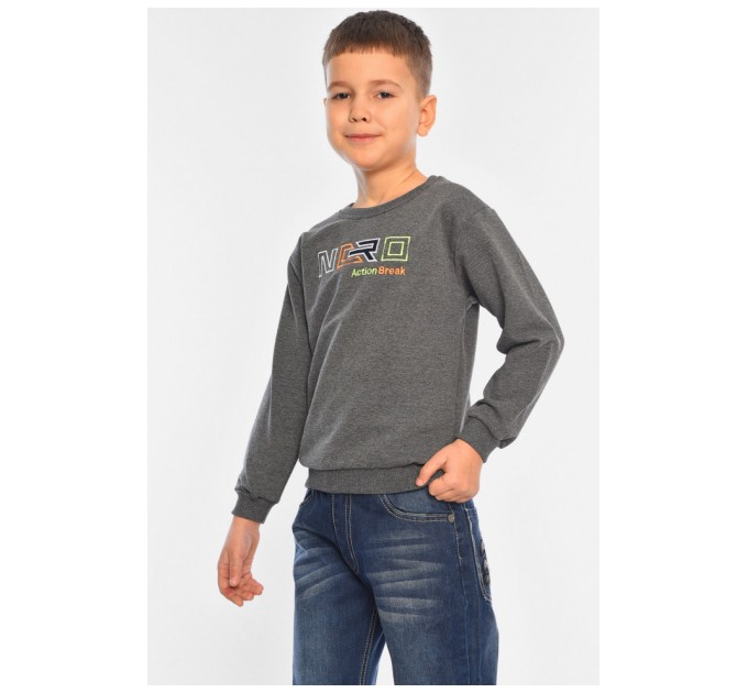 Свитшот детский для мальчика темно-серого цвета 196572L