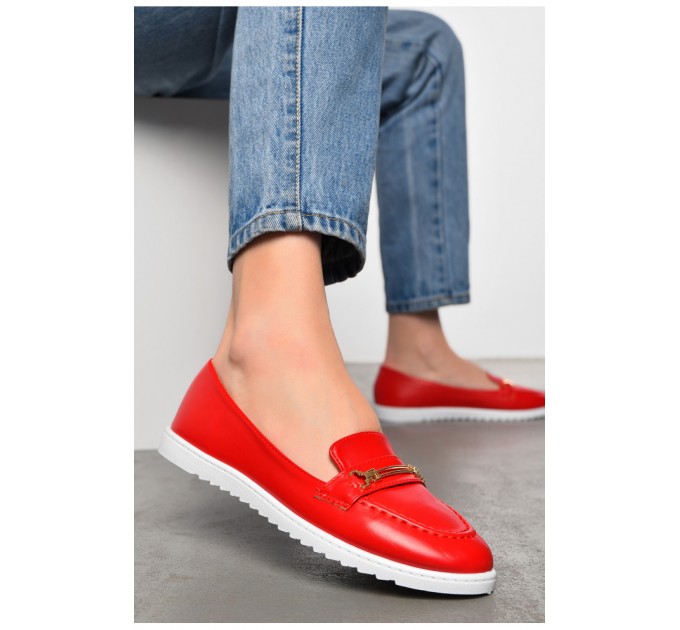 Туфлі-лофери жіночі червоного кольору 197409L