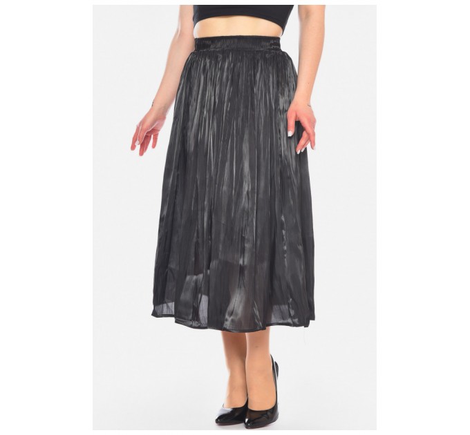 Спідниця жіноча однотонна чорного кольору 198188L