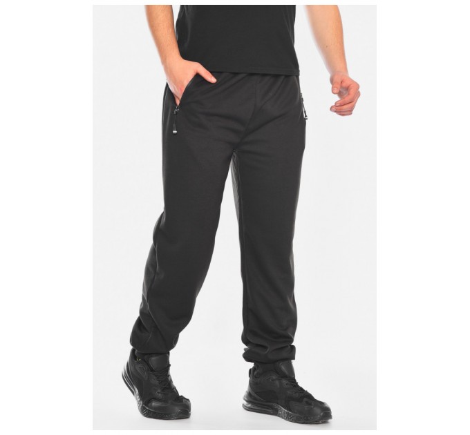 Спортивні штани чоловічі напівбатальні чорного кольору 198337L