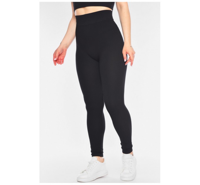 Лосины женские рубчик черного цвета 198429L