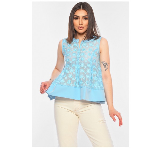 Женская блузка голубого цвета 198678L