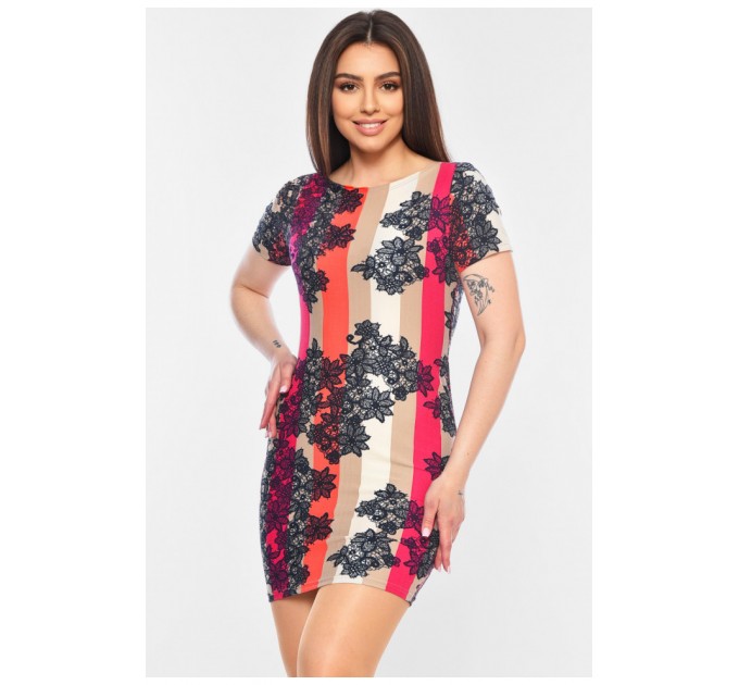 Платье женское розового цвета с принтом 199219L