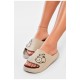 Шльопанці піна жіночі бежевого кольору 199272L