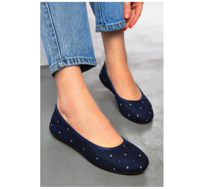 Балетки жіночі темно-синього кольору текстиль 199413L