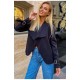 Женский кардиган однотонный темно-синего цвета 199778L
