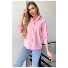 Сорочка жіноча однотонна рожевого кольору 199875L