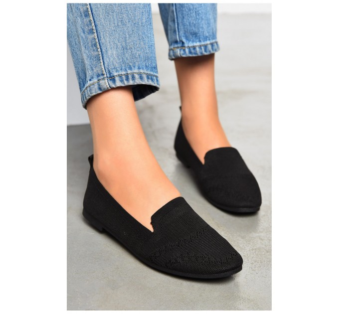 Балетки женские черного цвета вязаные 199937L