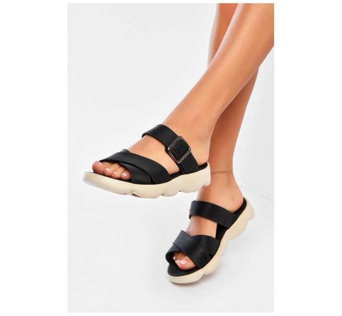 Шльопанці жіночі чорного кольору 200097L