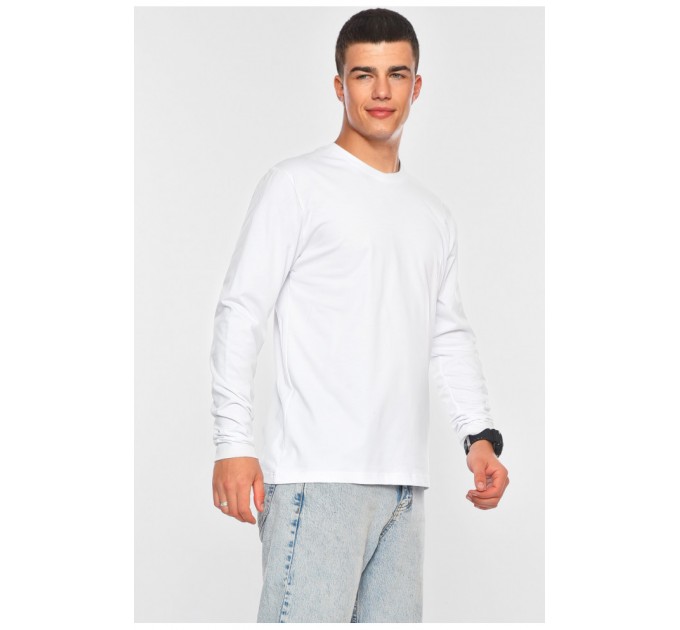 Кофта чоловіча напівботальна однотонна білого кольору 200103L