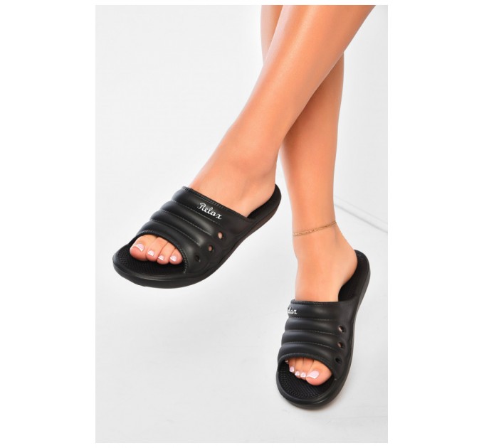 Шльопанці піна жіночі чорного кольору 200270L