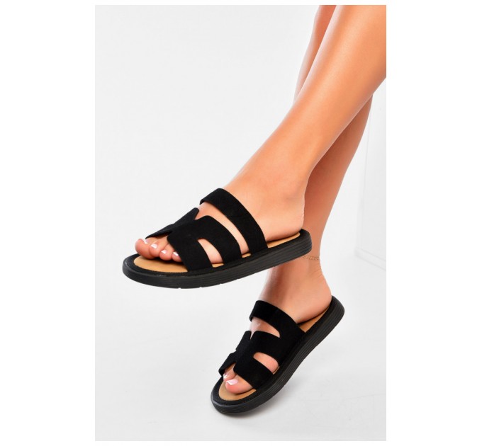 Шльопанці жіночі чорного кольору 200298L