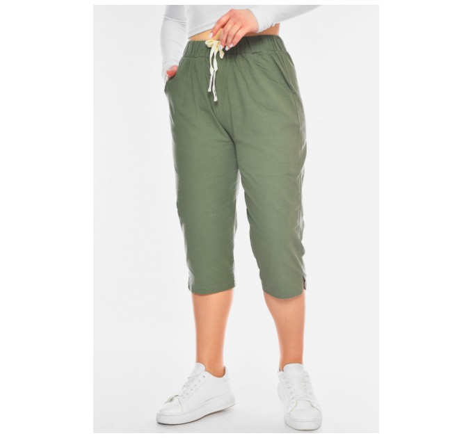 Бриджі жіночі однотонні м'ятного кольору 200348L