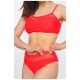 Купальник жіночий однотонний червоного кольору 200413L