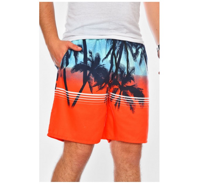 Шорти чоловічі помаранчевого кольору з принтом 200589L