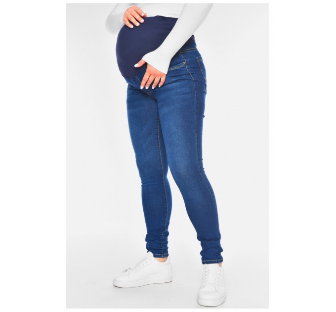 Джинсы женские для беременных синего цвета 200618L