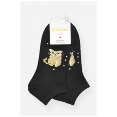 Шкарпетки жіночі демісезонні спортивні чорного кольору 200811L