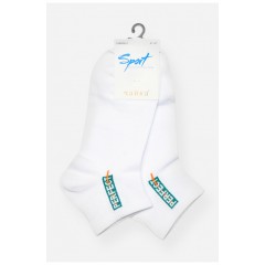 Шкарпетки жіночі демісезонні спортивні білого кольору 200842L