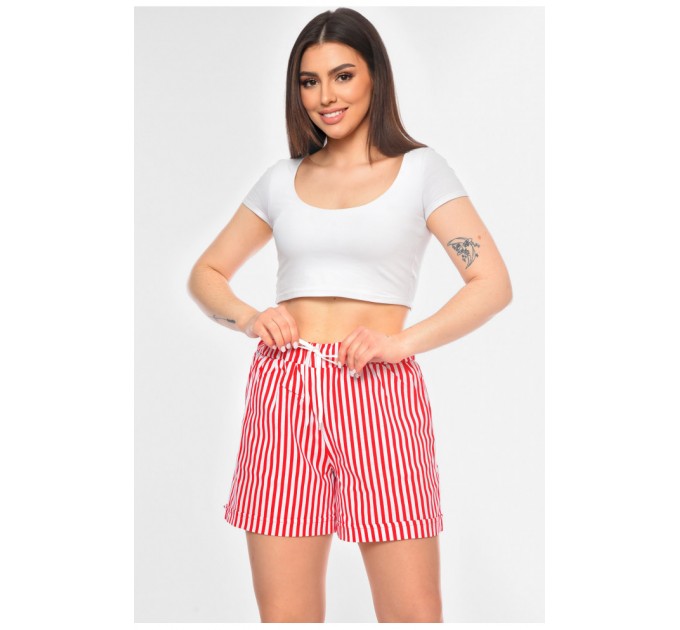 Шорти жіночі напівбатальні червоного кольору 200927L